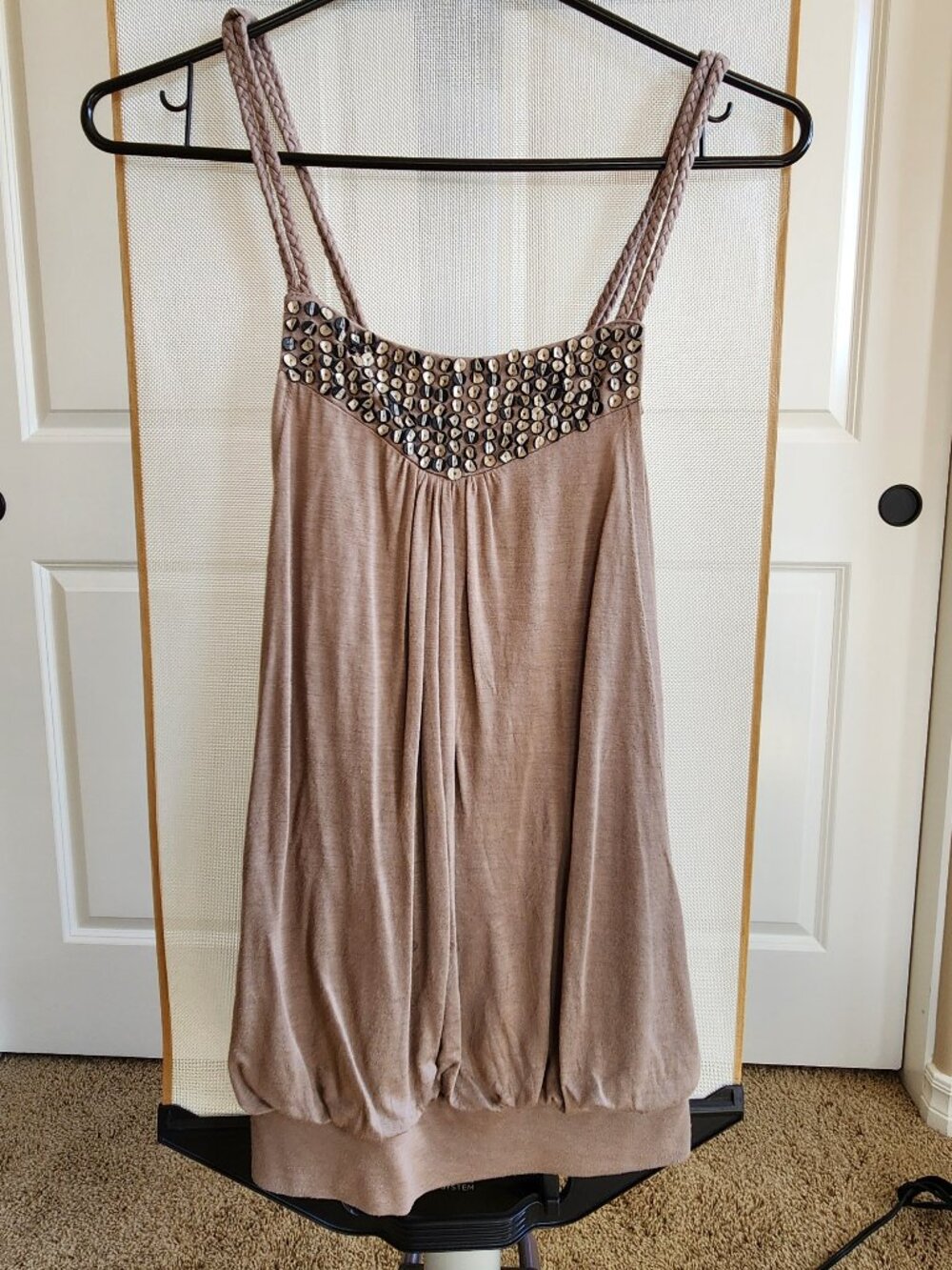 Twenty One Sequin Embellished Bubble Hem Camisole Tank Top - XS